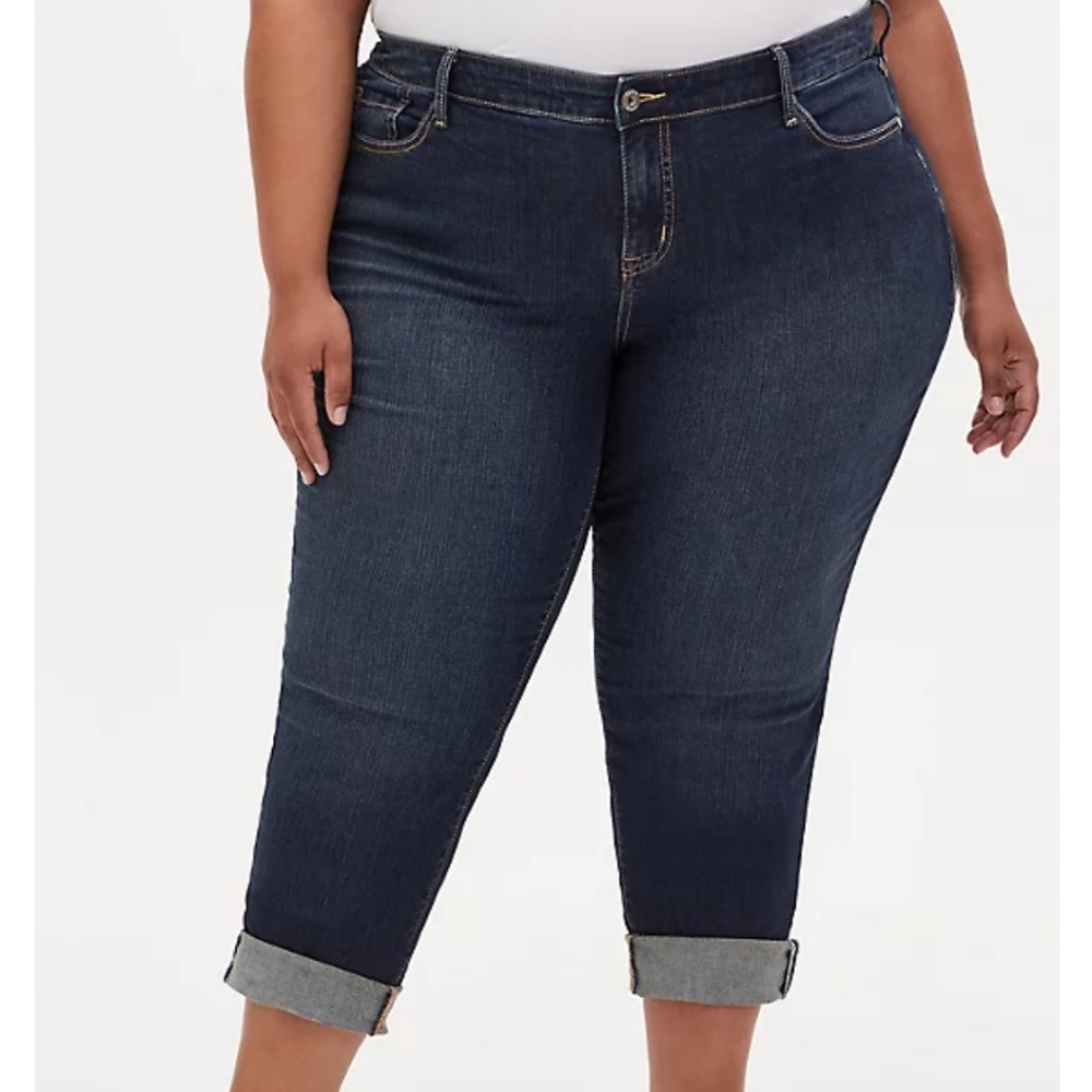 BOYFRIEND STRAIGHT JEAN - VINTAGE STRETCH DARK WASH